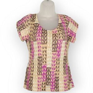 Sigrid Olsen Women's Y2K Crinkle Blouse size Large